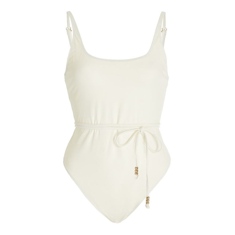 Palm Giselle Belted One piece Swim White - 1